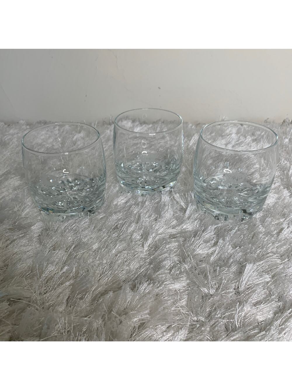 Set three Crown Royal Whiskey Weighted Bottom Bar Glasses 3.5 x 3"